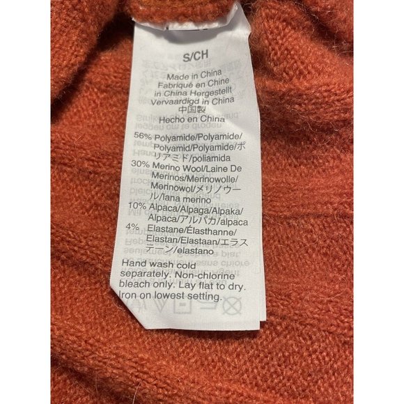 Madewell Sweater Size Small Rusty Red Mock Neck Ribbed Style AF506 Wool Alpaca - Picture 3 of 9